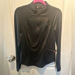 Athletic Spyder Active Women Quarter Zip L/S Black Size MediumFleece Lined 63619